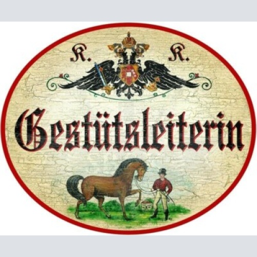 Kuk nostalgie holzschild - gestütsleiterin - pferd reiterin th