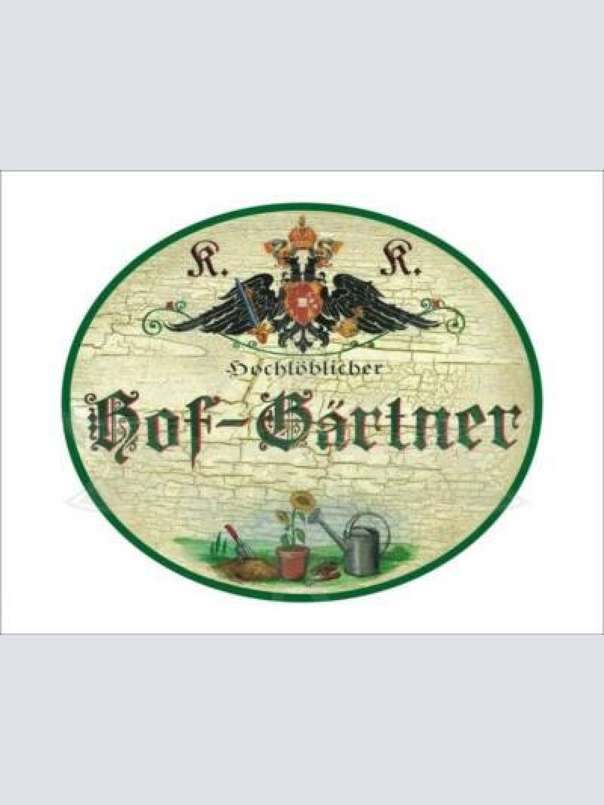 Kuk nostalgie holzschild - hochlöblicher hof-gärtner - sonnenblume gießkanne th