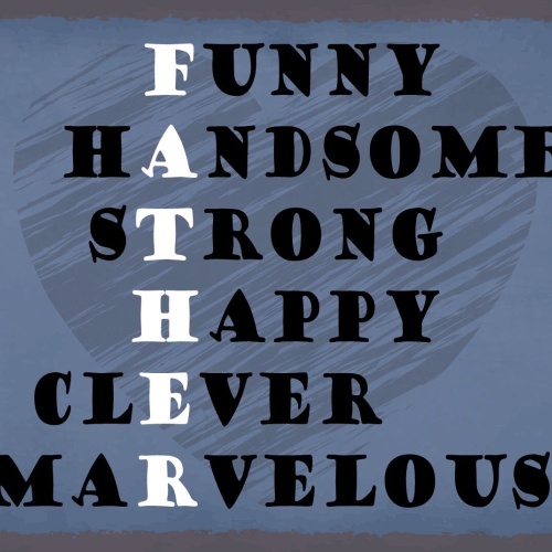 Schild Father Vater Papa Funny Happy Familie 12x18 / 20x30 / 30x40 Blech od.Holz