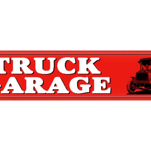 Schild Truck Garage LKW Lastwagen Fernfahrer Werkstatt 46 x 10 Blech od. Holz