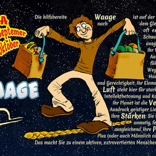 Schild Spruch Sternzeichen Waage JW