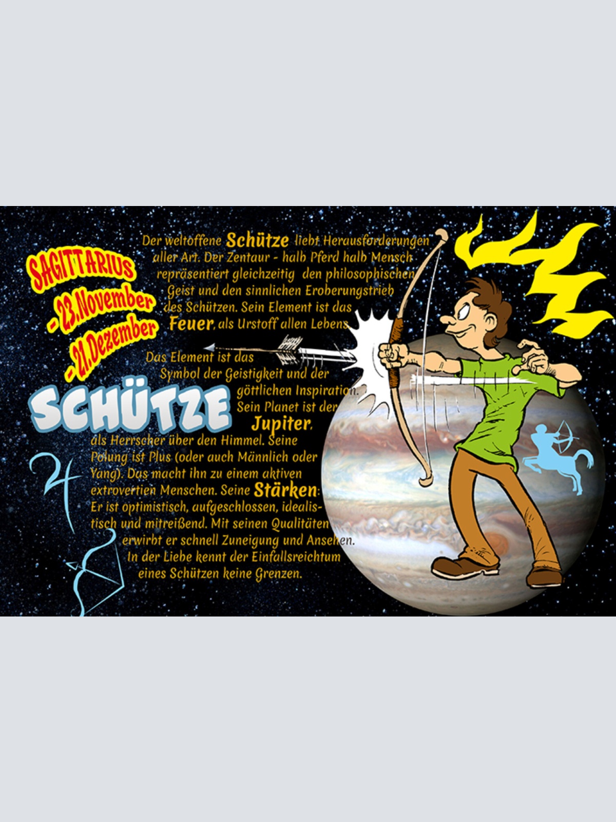 Schild Spruch Sternzeichen Schütze JW