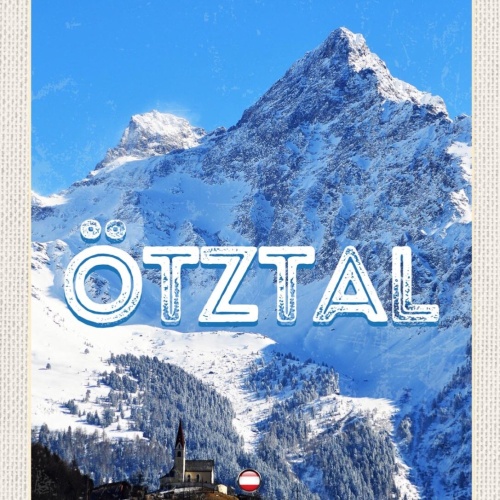 Schild Ötztal Österreich Tirol Berg Acherkogel 12x18 20x30 30x40 Blech/Holz