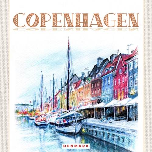 Schild Copenhagen Kopenhagen Dänemark Schiffe 12x18 20x30 30x40 Blech od. Holz