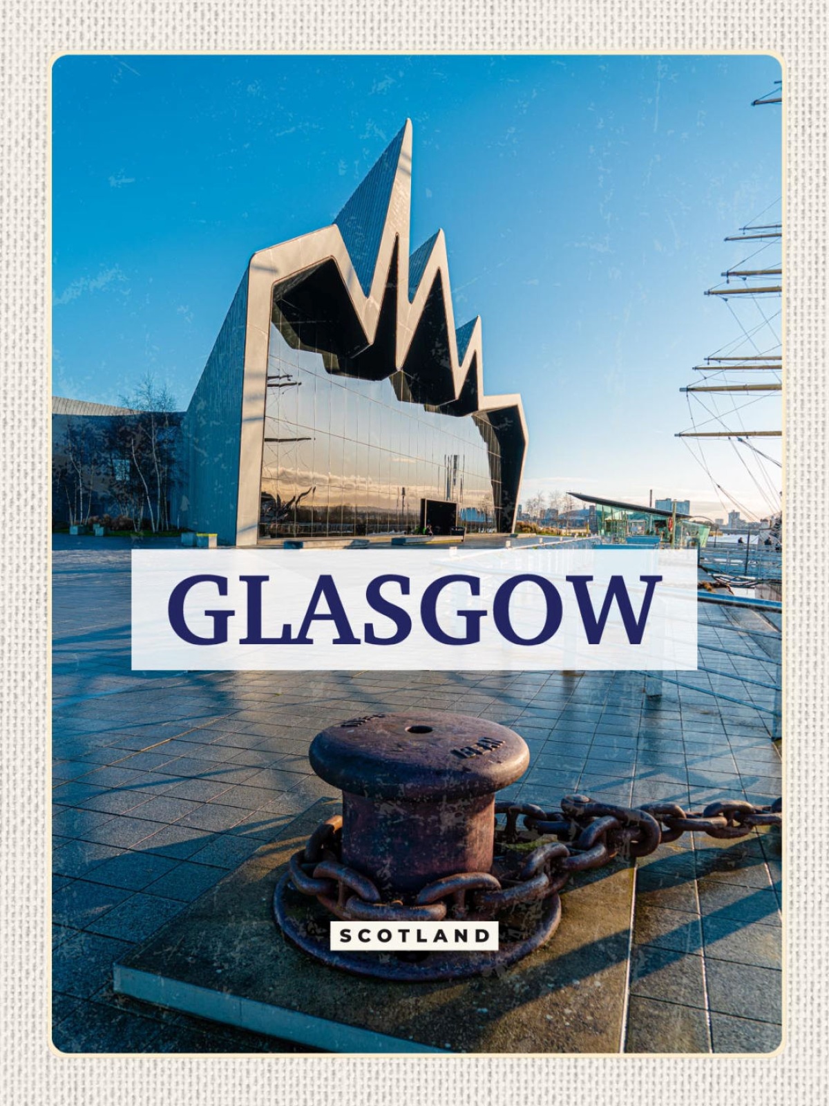 Schild Glasgow Scotland Schottland Museum Fluss 12x18 20x30 30x40 Blech od. Holz