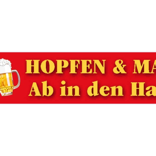Schild Hopfen Malz Hals Bier Alkohol Glas Lokal Wirt Bar 46 x 10 Blech od. Holz