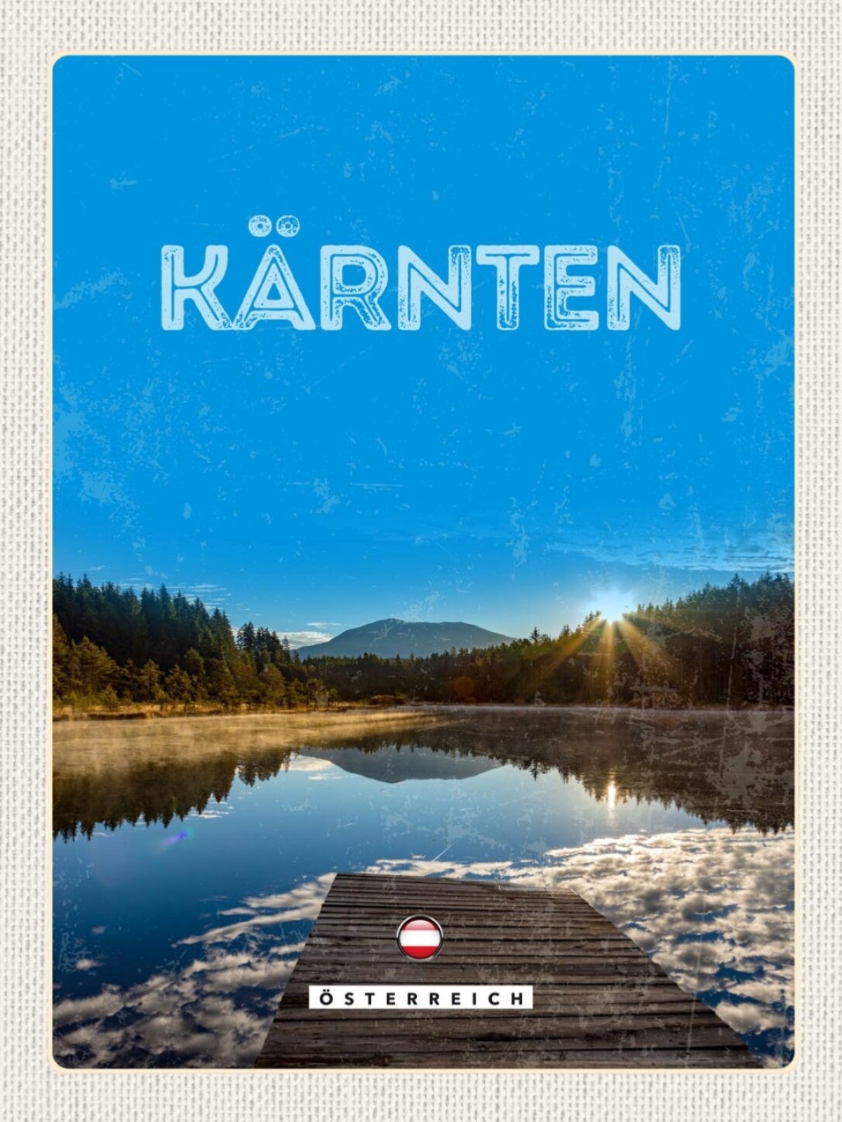 Schild Kärnten Österreich Egelsee Steg Landschaft 12x18 20x30 30x40 Blech/Holz