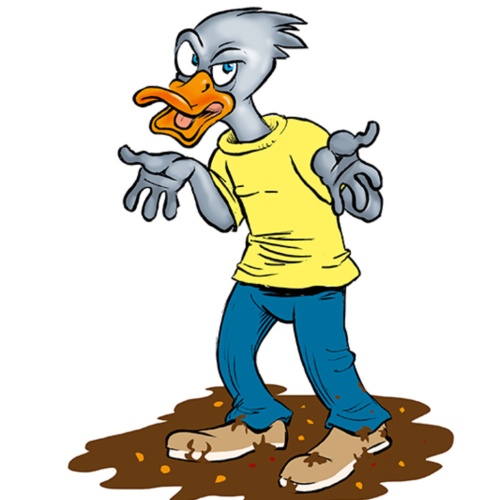 Schild Spruch Man steckt immer in der Scheiße Nur die Tiefe ändert sich Ente JW