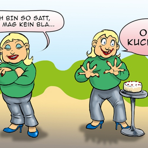 Schild Spruch Ich bin so satt ich mag kein Bla Oh Kuchen Frauen Essen JW