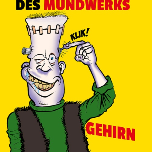 Schild Spruch Vor Inbetriebnahme des Mundwerks Gehirn einschalten Monster JW