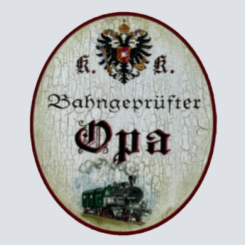 KuK Nostalgie Holzschild Bahngeprüfter Opa Großvater Eisenbahn Zug Bahn Schild