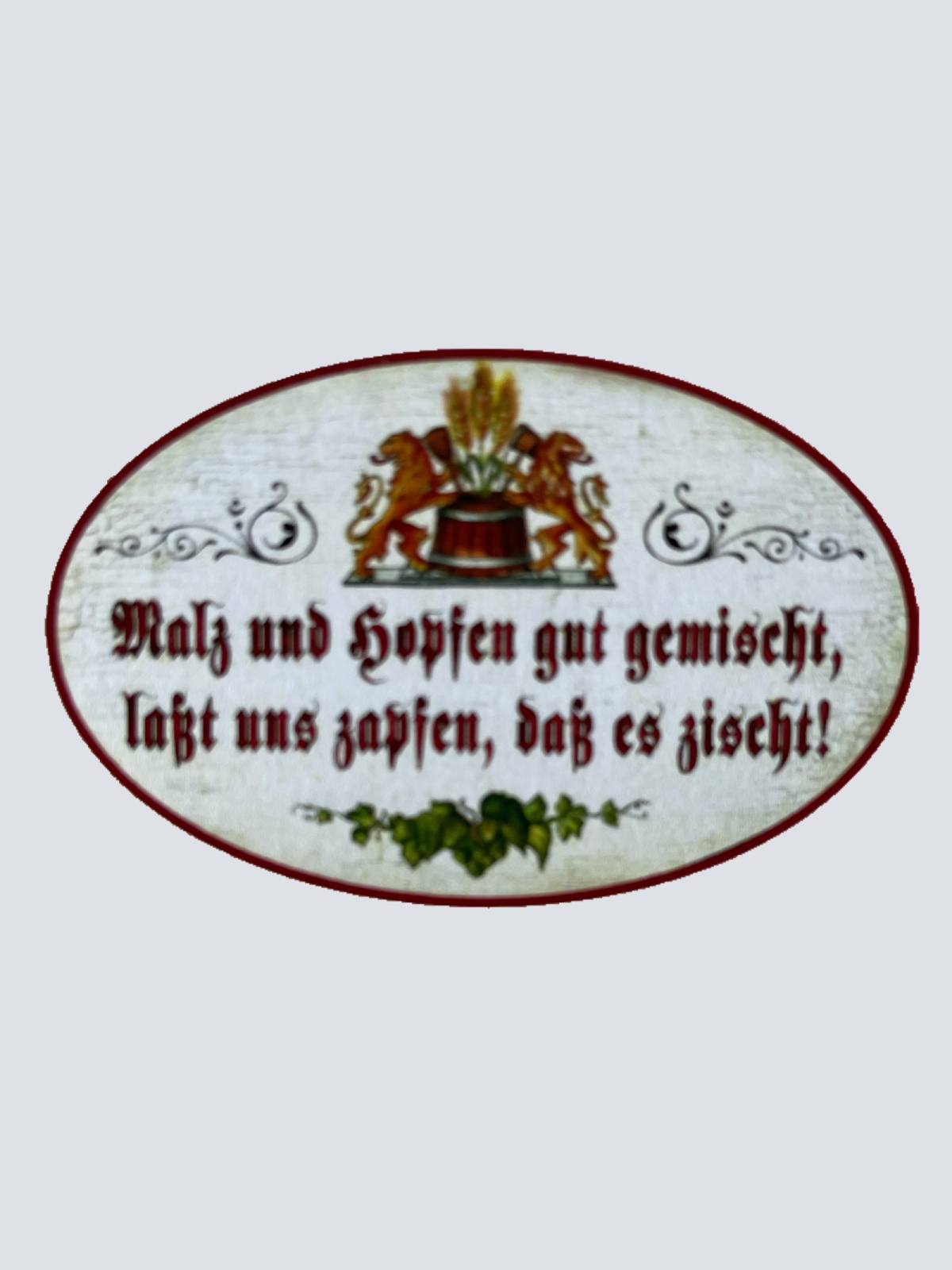 Nostalgie Holzschild Malz & Hopfen Gut Gemischt Zapfen Zischt Bier Schild