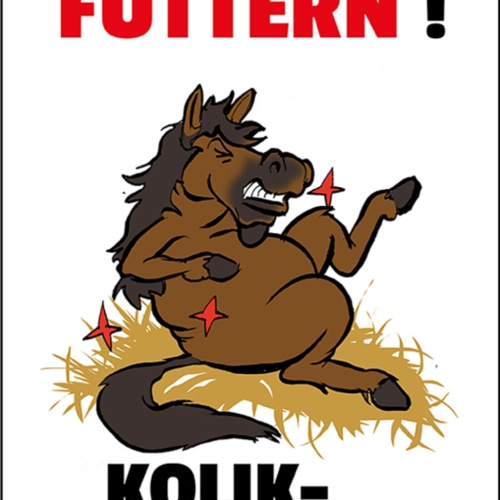 Schild Spruch Bitte nicht füttern Pferd Kolikgefahr JW