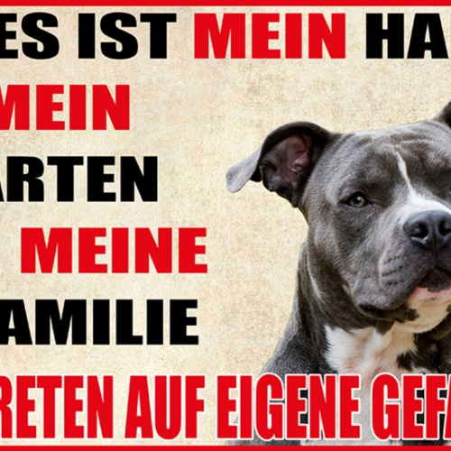 Schild Spruch Dies ist mein Haus Mein Garten Betreten auf eigene Gefahr Hund JW