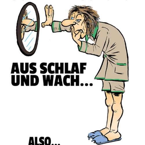 Schild Spruch Ich bin heute mal so ein Mischung aus Schlaf Wach also Schwach JW