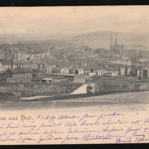 AK gruss aus Hof Bayern Deutschland (599)