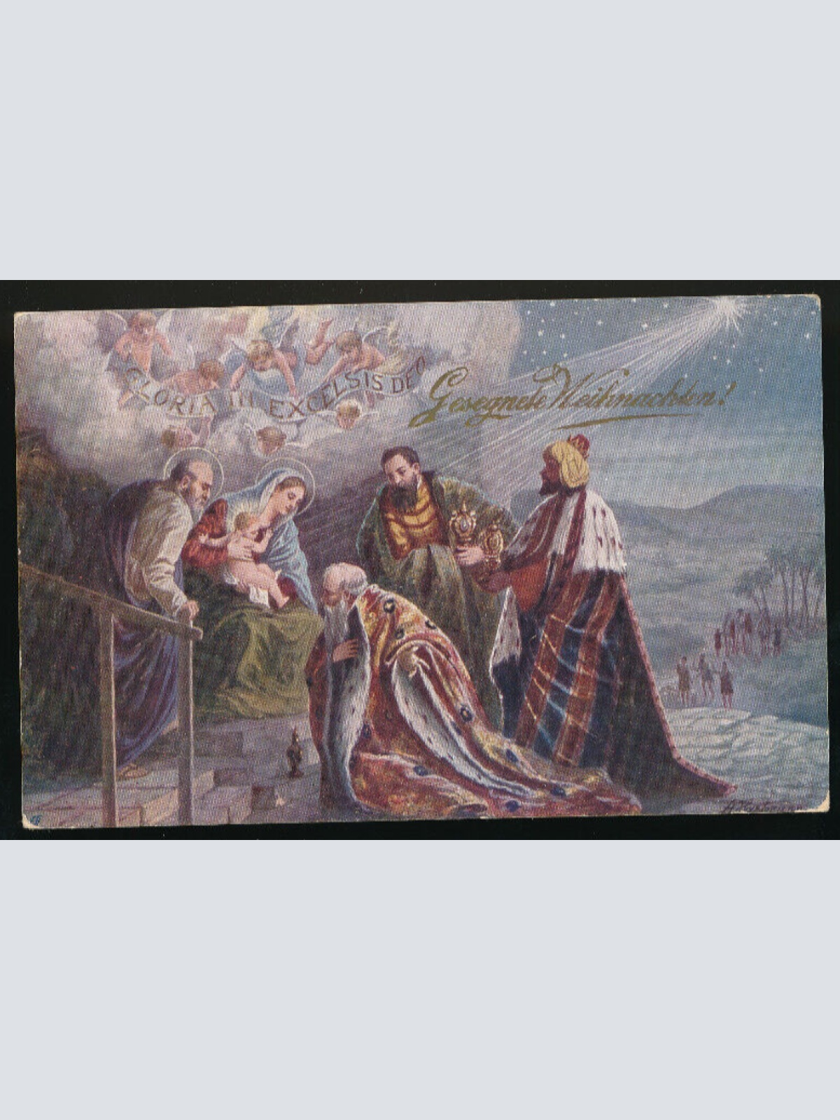 Glückwunsch-Karte Gesegnete Weihnachten die Heiligen drei Könige (611)