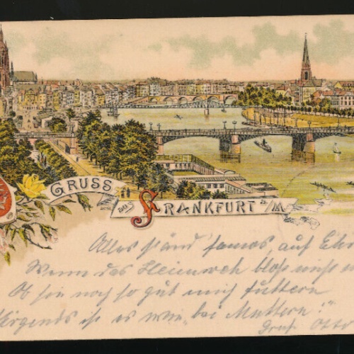 Litho-Karte gruss aus Frankfurt am Main Hessen (591)
