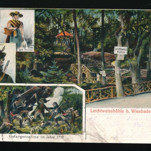 AK Leichtweisshöhle b. Wiesbaden Räuberhauptmann gefangennahme 1778 (473)