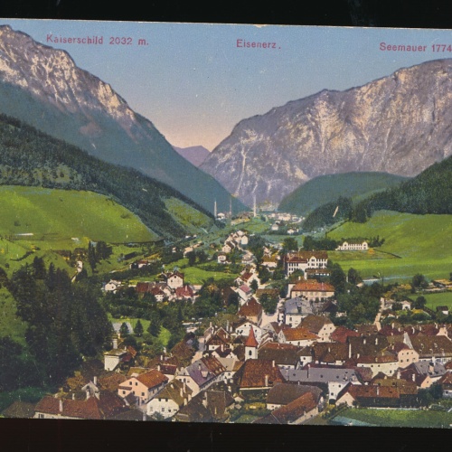 AK aus Eisenerz mit Kaiserschild und Seemauer Steiermark (423)