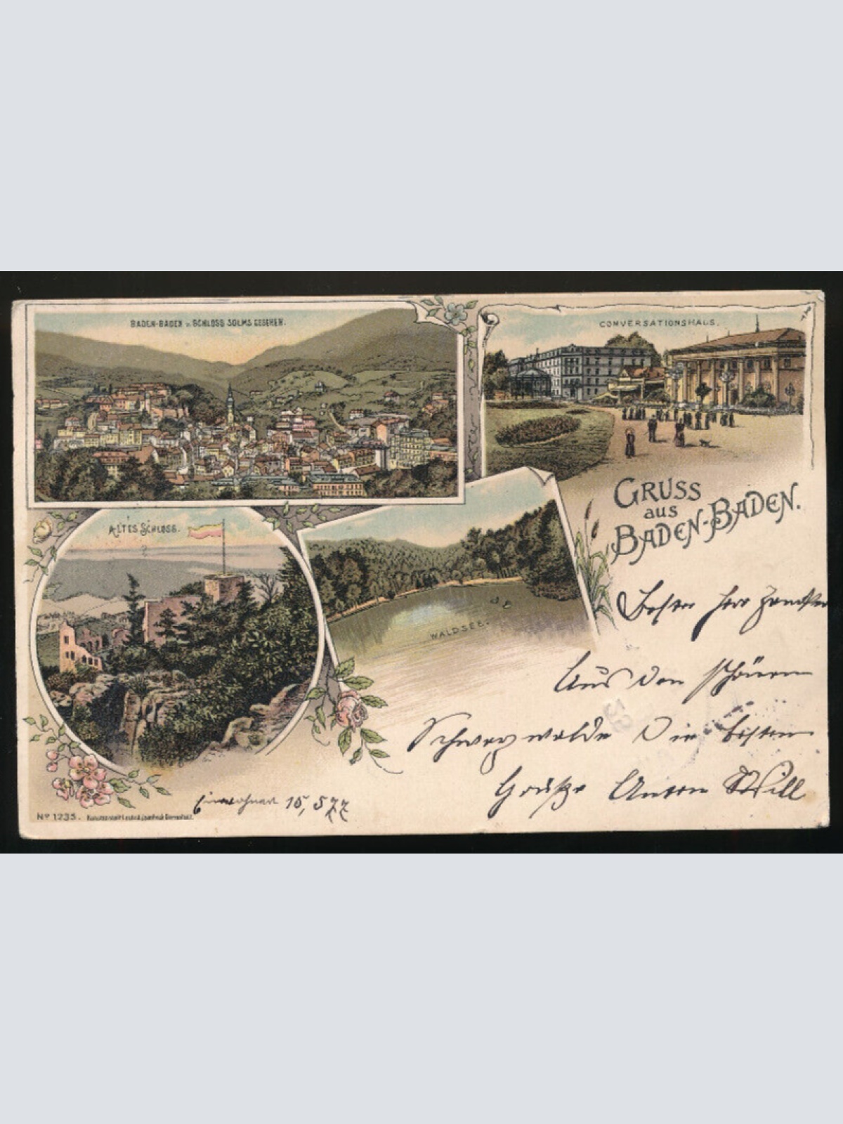Litho-Karte gruss aus Baden-Baden Baden Württemberg Deutschland (577)