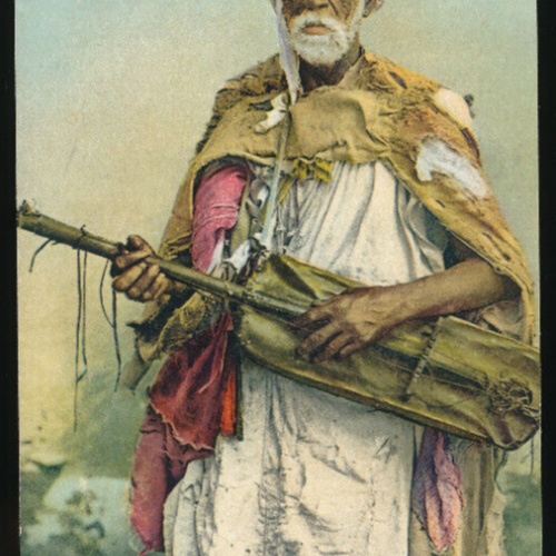AK von einem Bettlermusiker - Mendiant musicien mit Instrument Afrika (675)