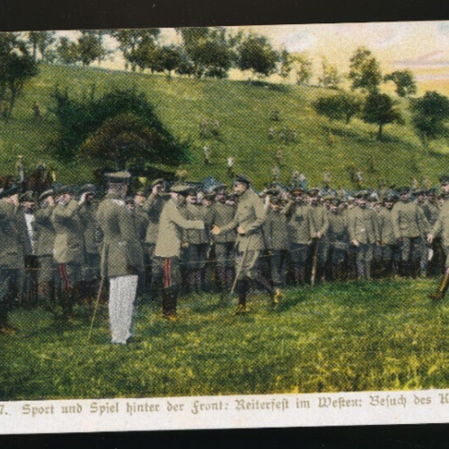 AK Sport und Spiel Hinter der Front Reiterfest im W. Besuch d. Kronprinzen (752)