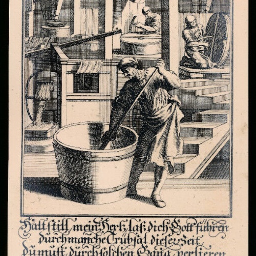 AK Berufe des Mittelalters, Handwerk, Müllner Durchmahlung des Getreides (697)