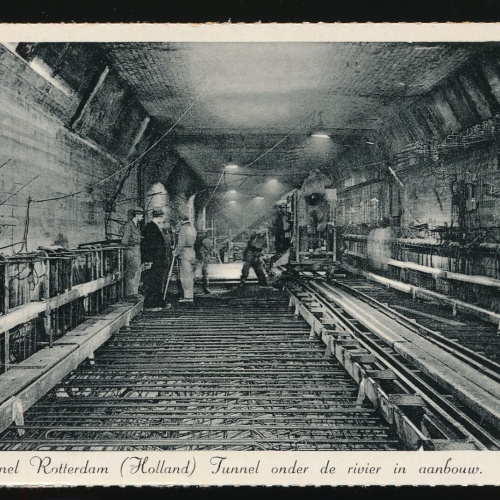 AK aus Rotterdam Bau des Maastunnels Niederlande  (4)