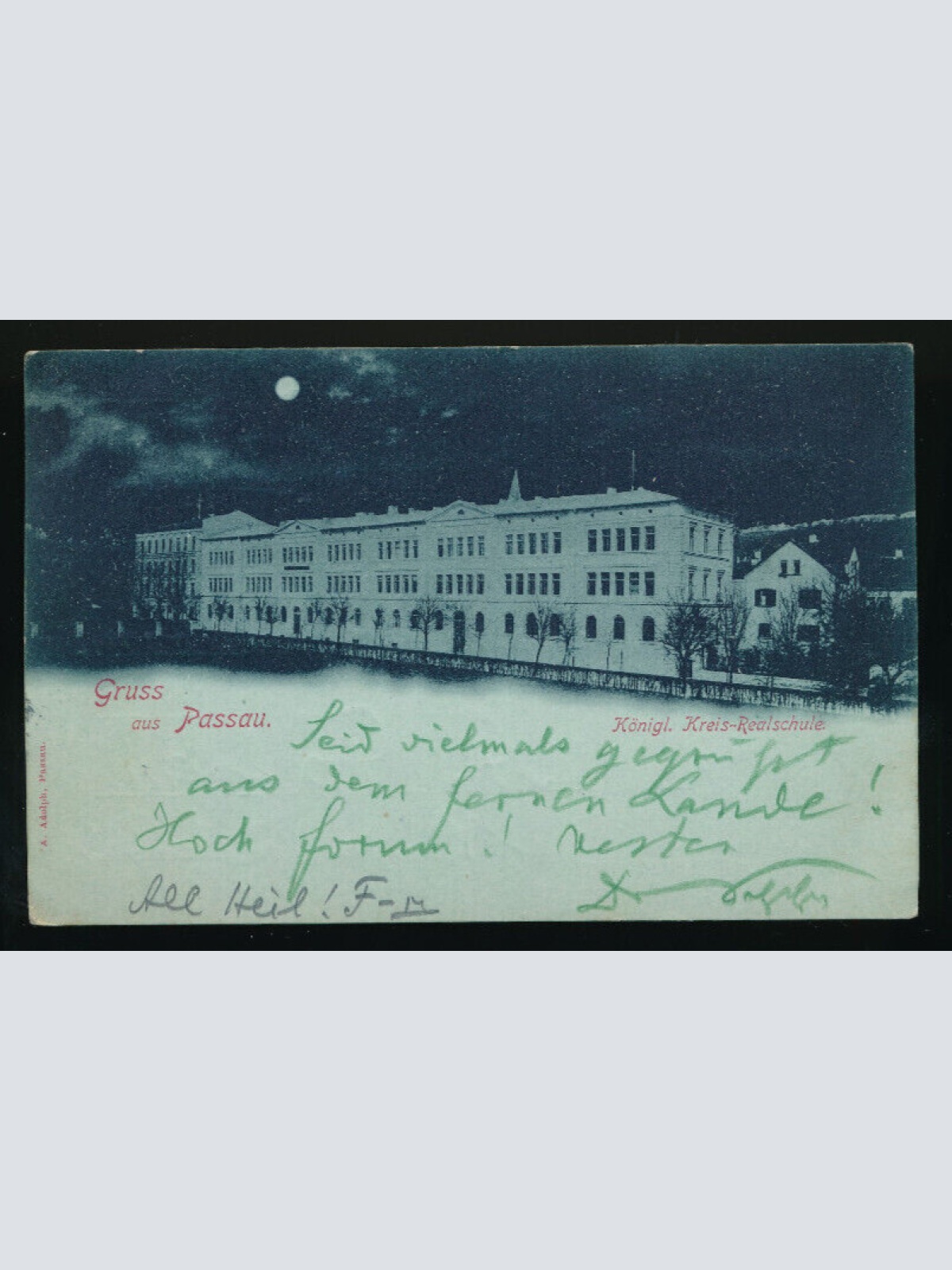 Mondschein-Karte gruss aus Passau Bayern  (52)