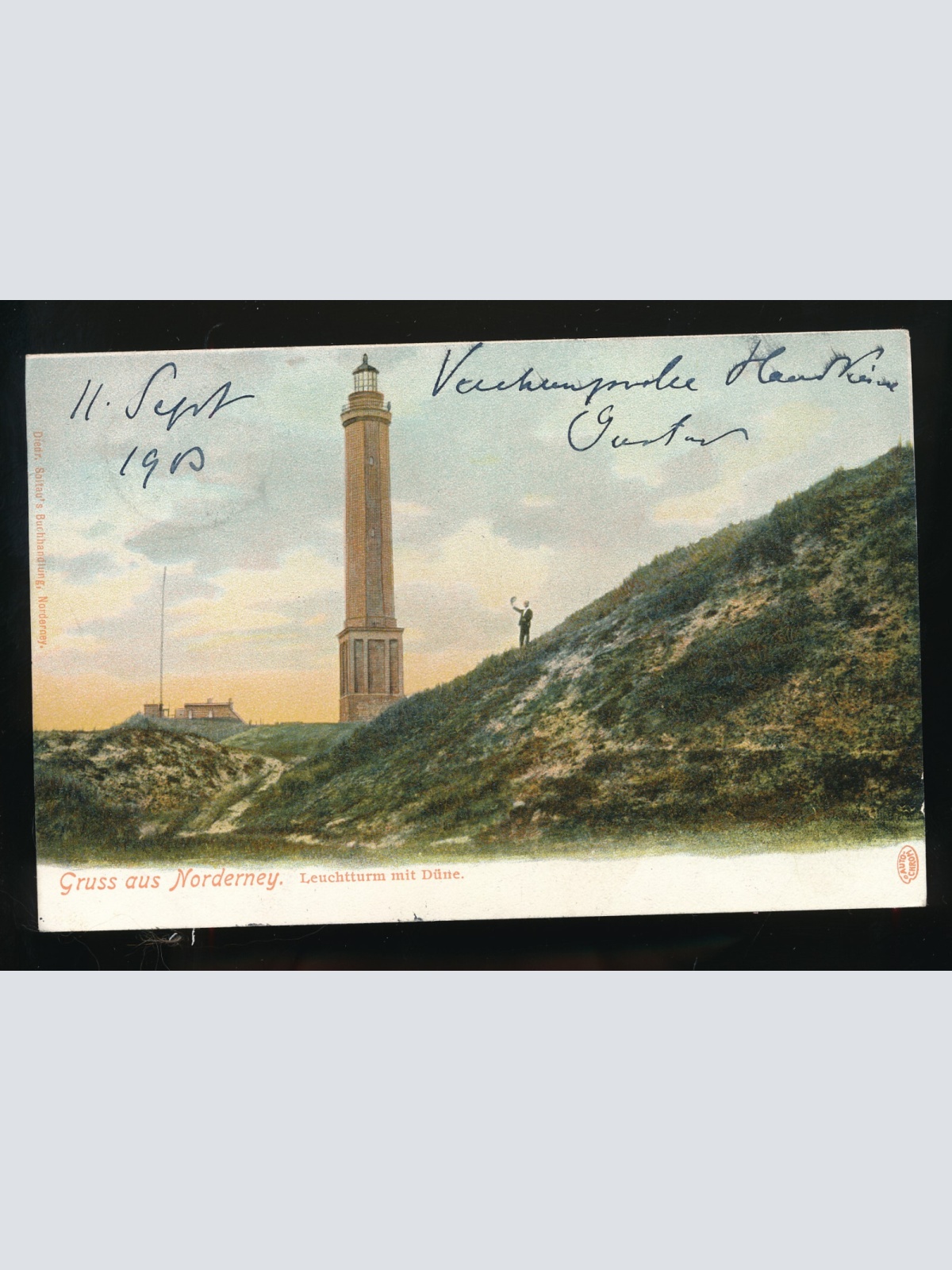 AK gruss aus Norderney Leuchtturm mit Düne (251)