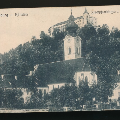 AK aus Strassburg Stadtpfarrkirche u. Schloss Kärnten (401)