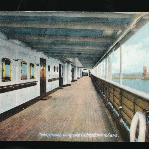 AK vom Promenaden-Deck eines Lloyddampfers Dampfer (512)