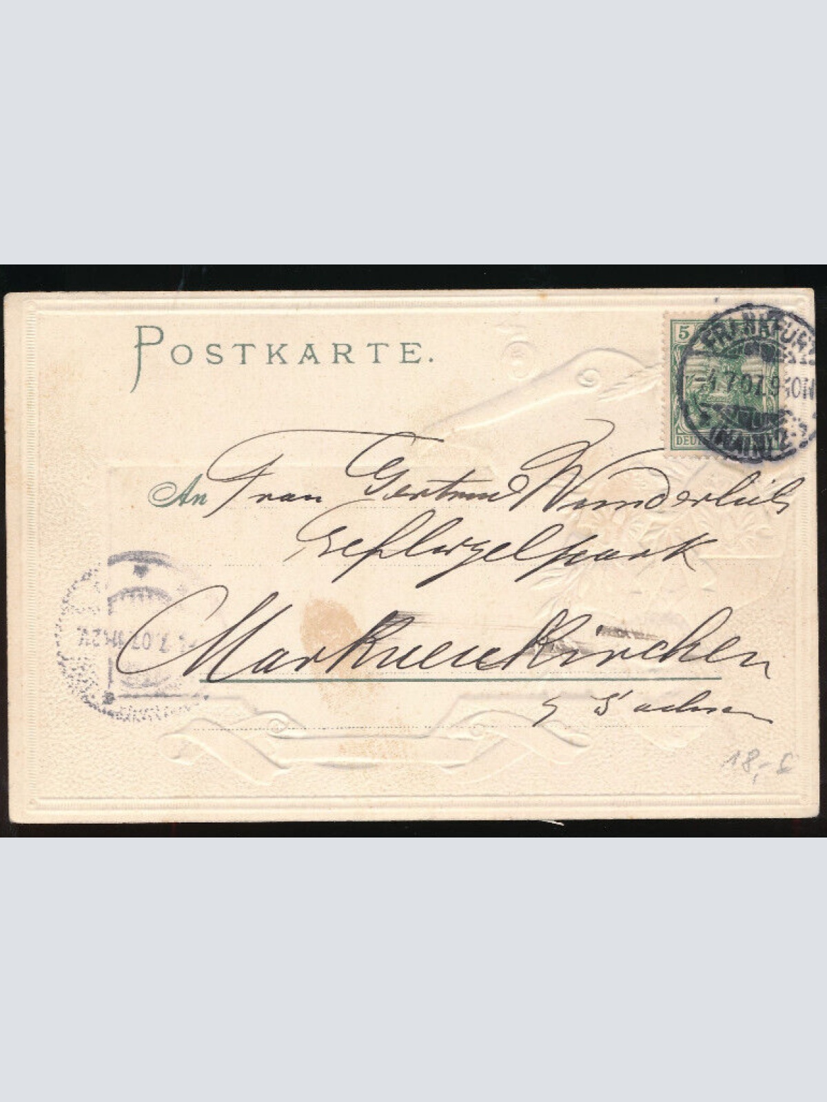 Präge-Litho-Karte aus Frankfurt am Main Hessen (891)