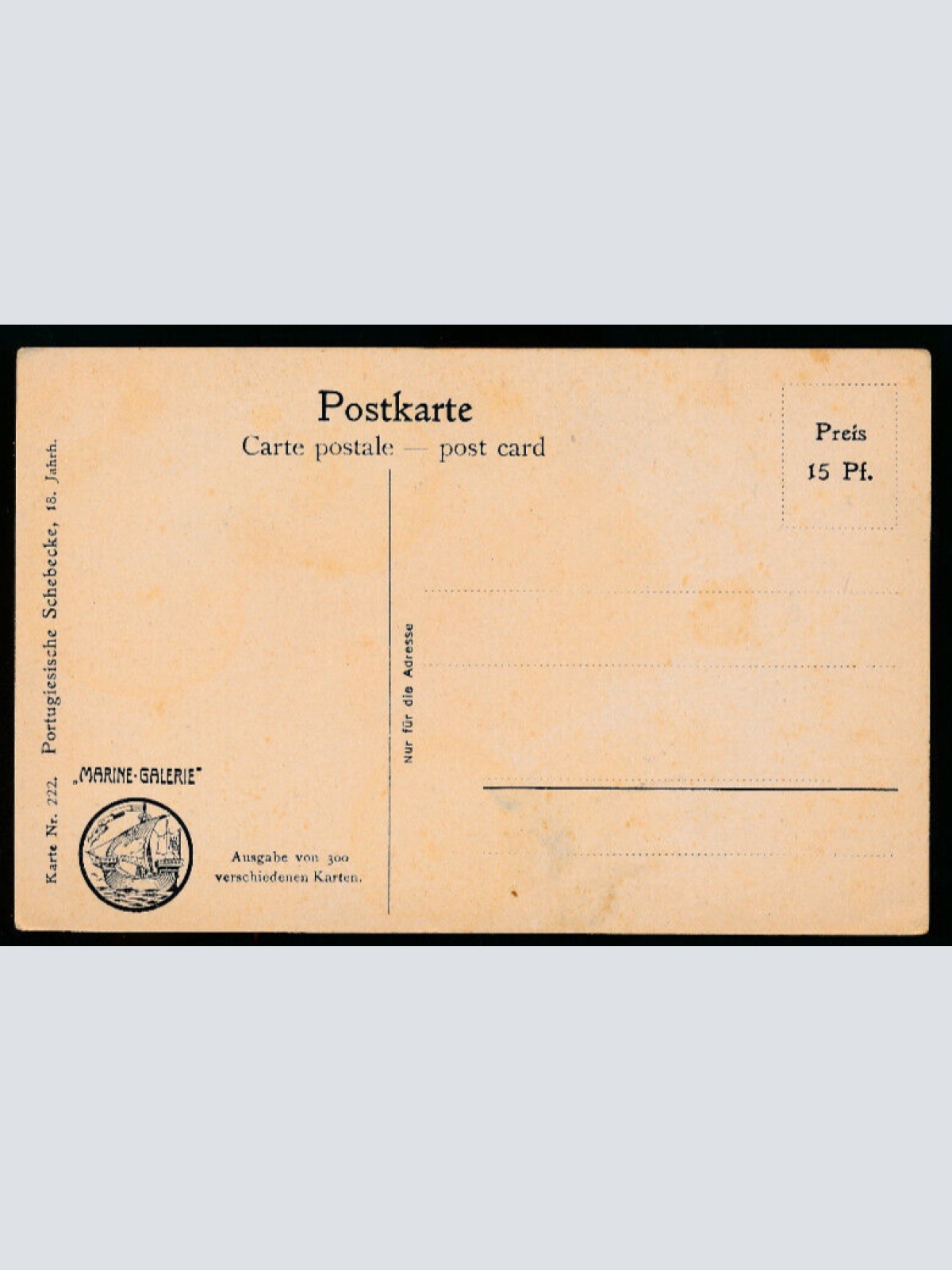 AK von einer Portogisieschen Schebecke im 18.Jahrh. (902)