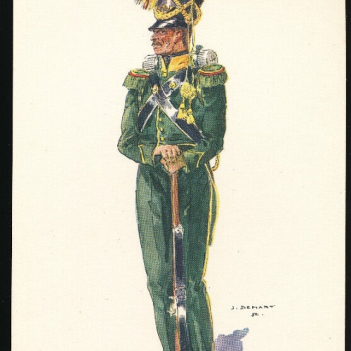 AK Belgische Militäruniformen 1er Chasseurs Pied -1831- (1028)
