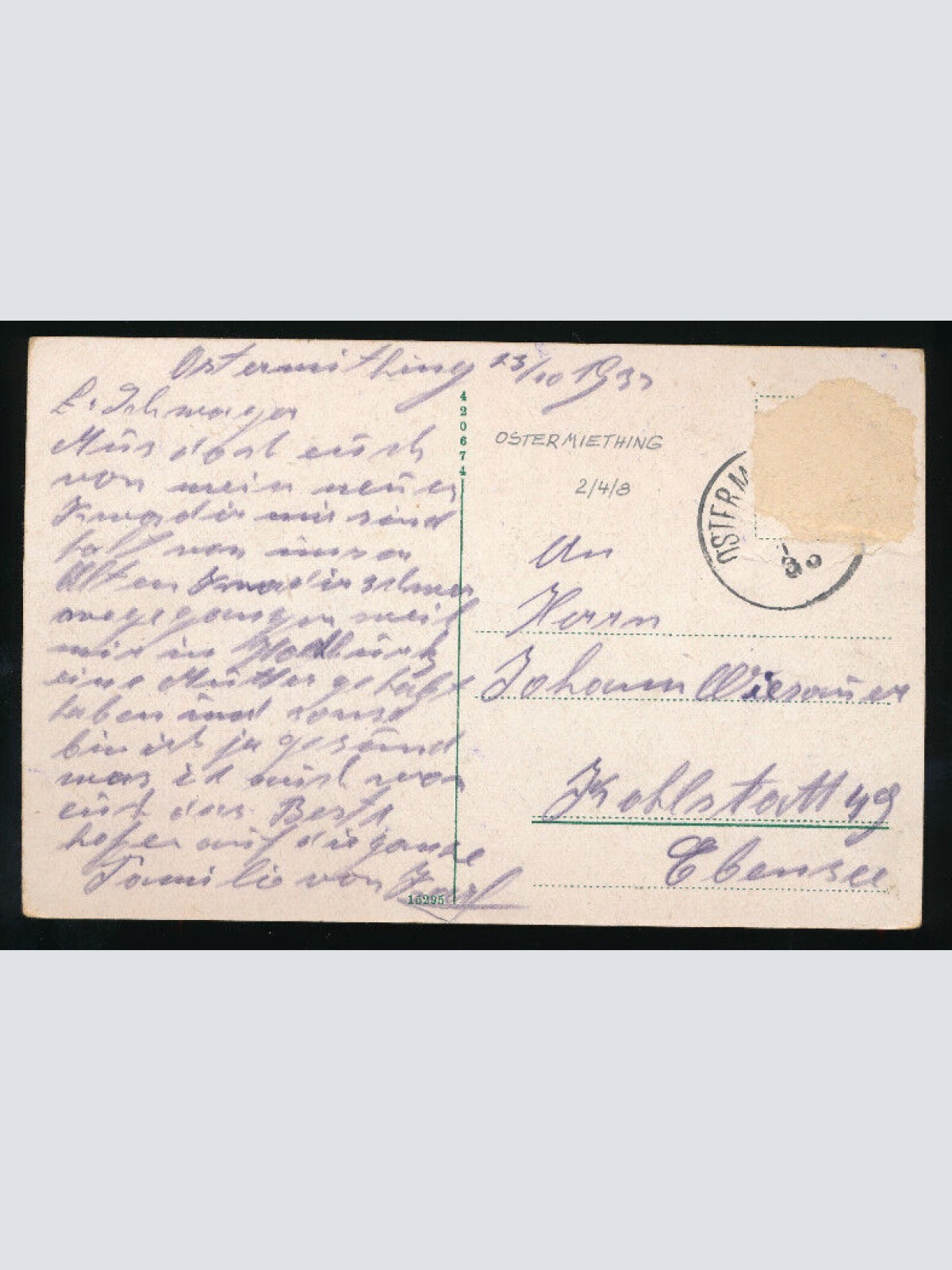 AK gruss aus Ostermiething Oberösterreich (498)