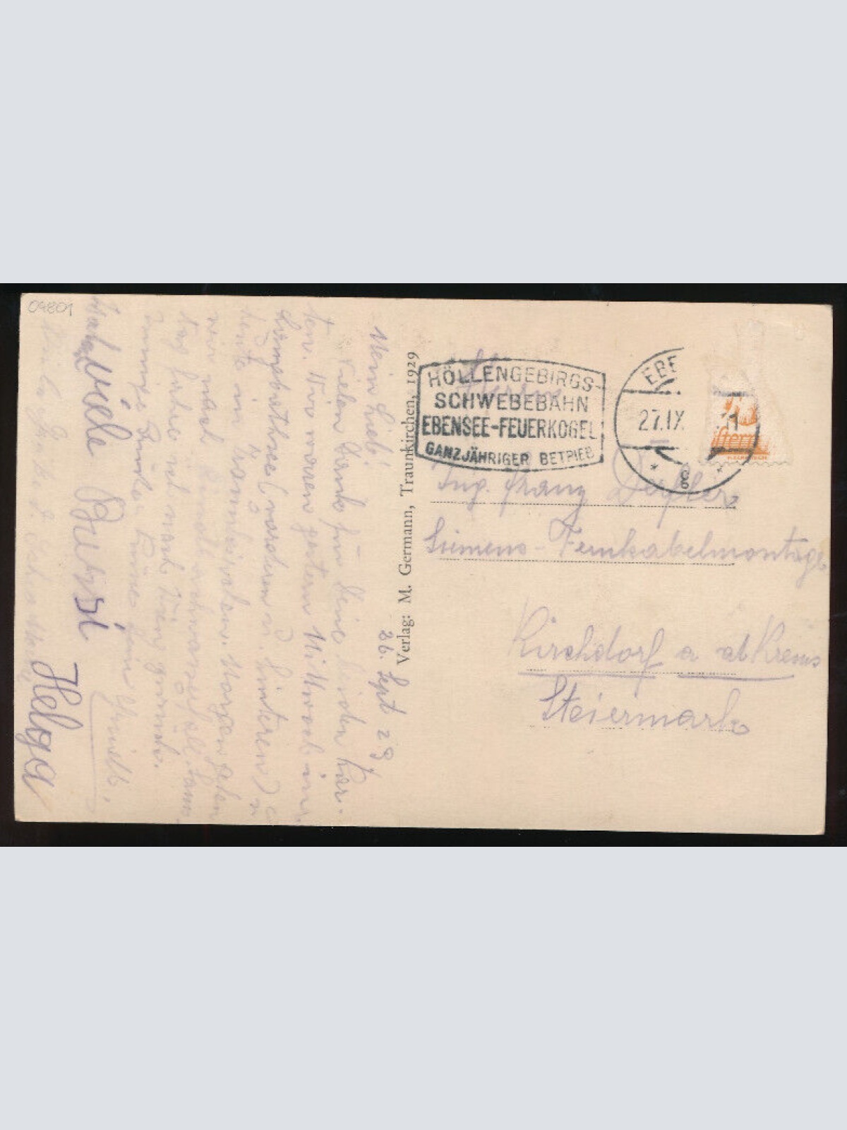 AK aus Traunkirchen mit Schäferhund Oberösterreich (1538)