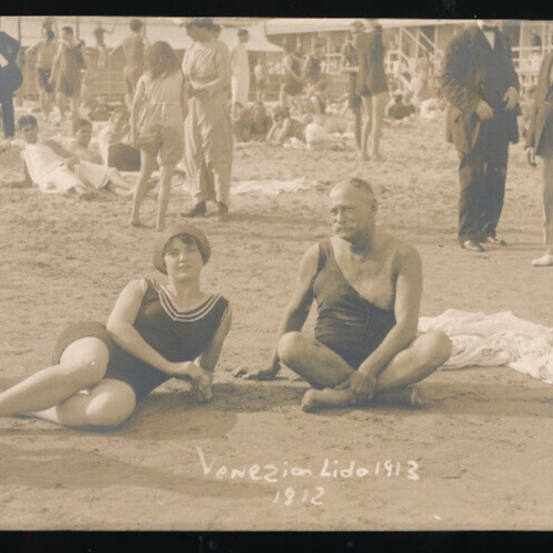 AK aus Venezialido - Venedig Bademoden 1913 Italien (1517)