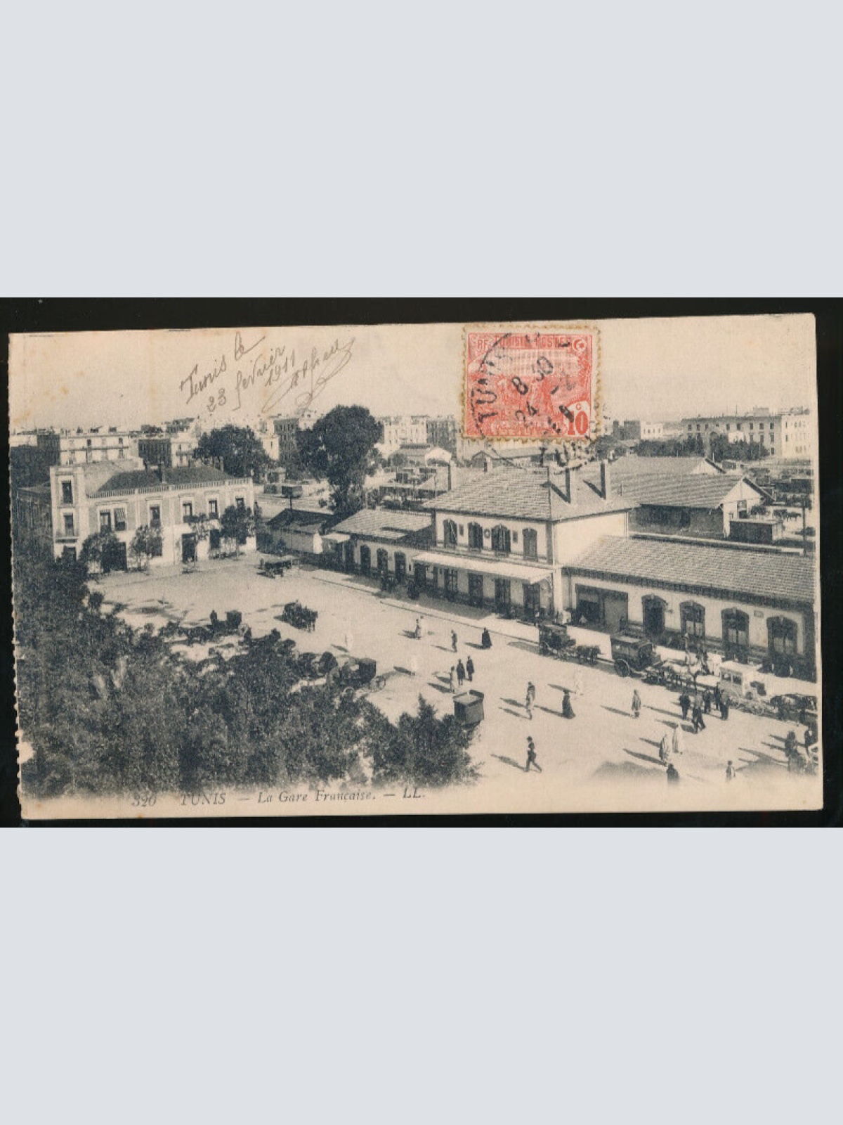 AK aus Tunis La Gare Francaise Tunesien (1480)