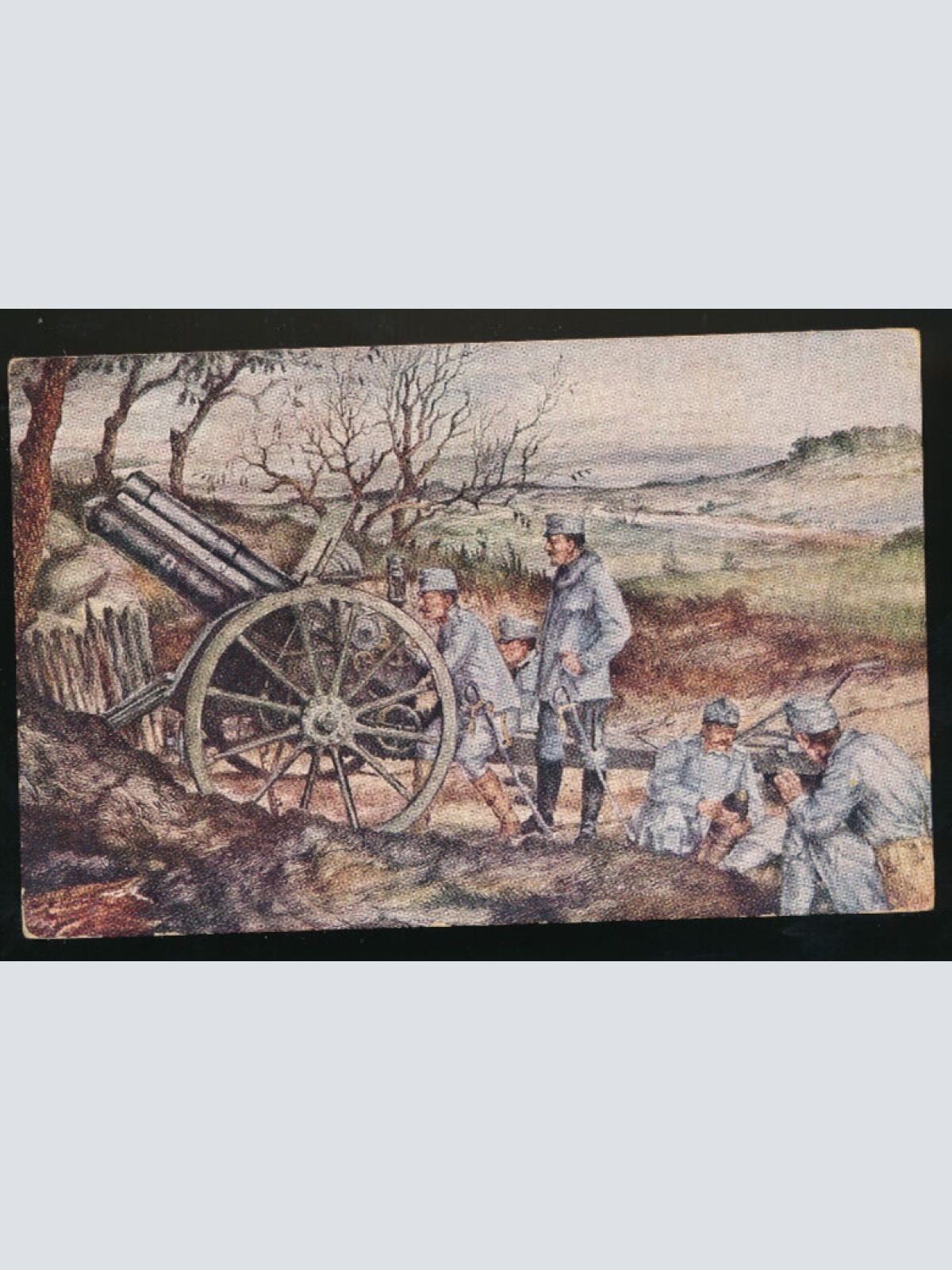 AK Soldaten mit Geschütz Schußbereit Rot Kreuz Karte Nr.255 (1487)