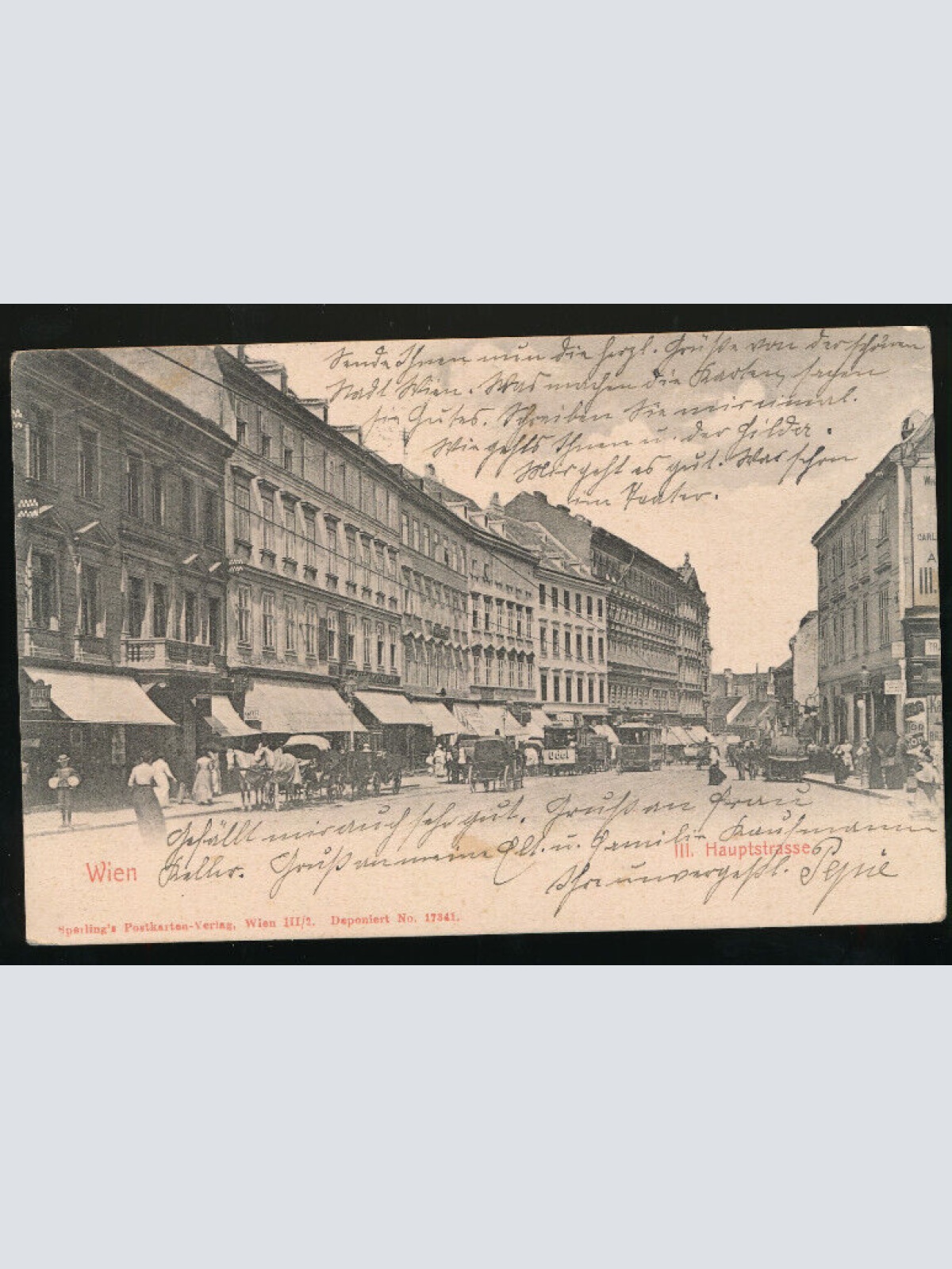 AK aus Wien Hauptstrasse mit Kutsche Wien (792)