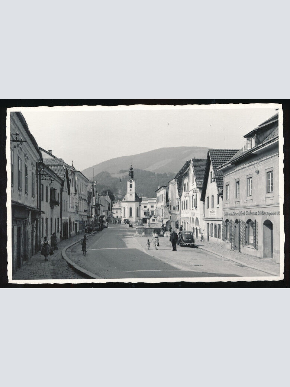 AK aus Weyer an der Enns Strassenansicht mit Oldtimer Oberösterreich (1399)