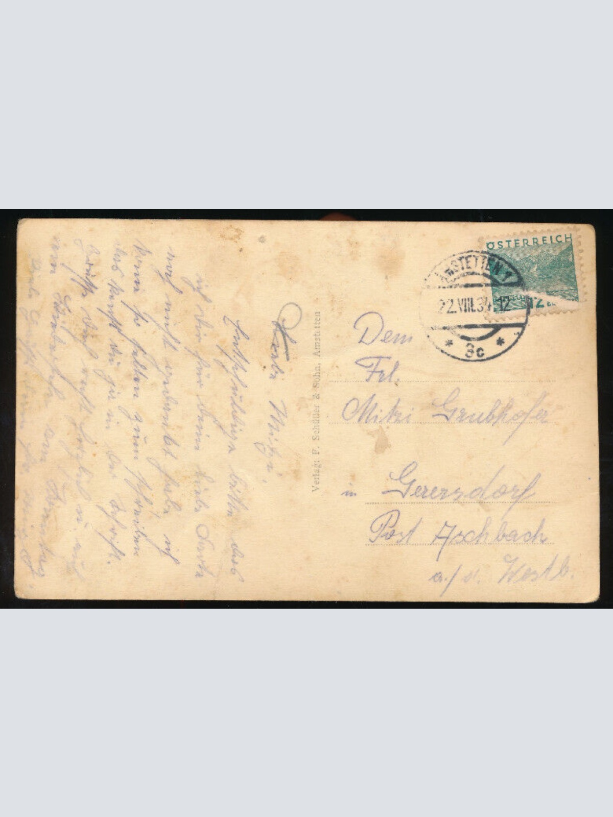 AK aus Amstetten Hauptplatz Niedrösterreich (1374)