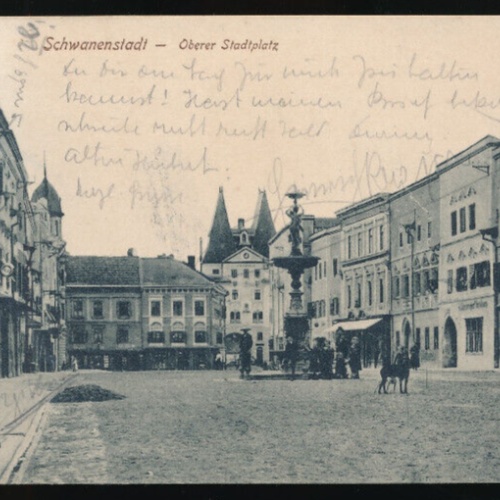 AK aus Schwanenstadt oberer Stadtplatz Oberösterreich (1416)