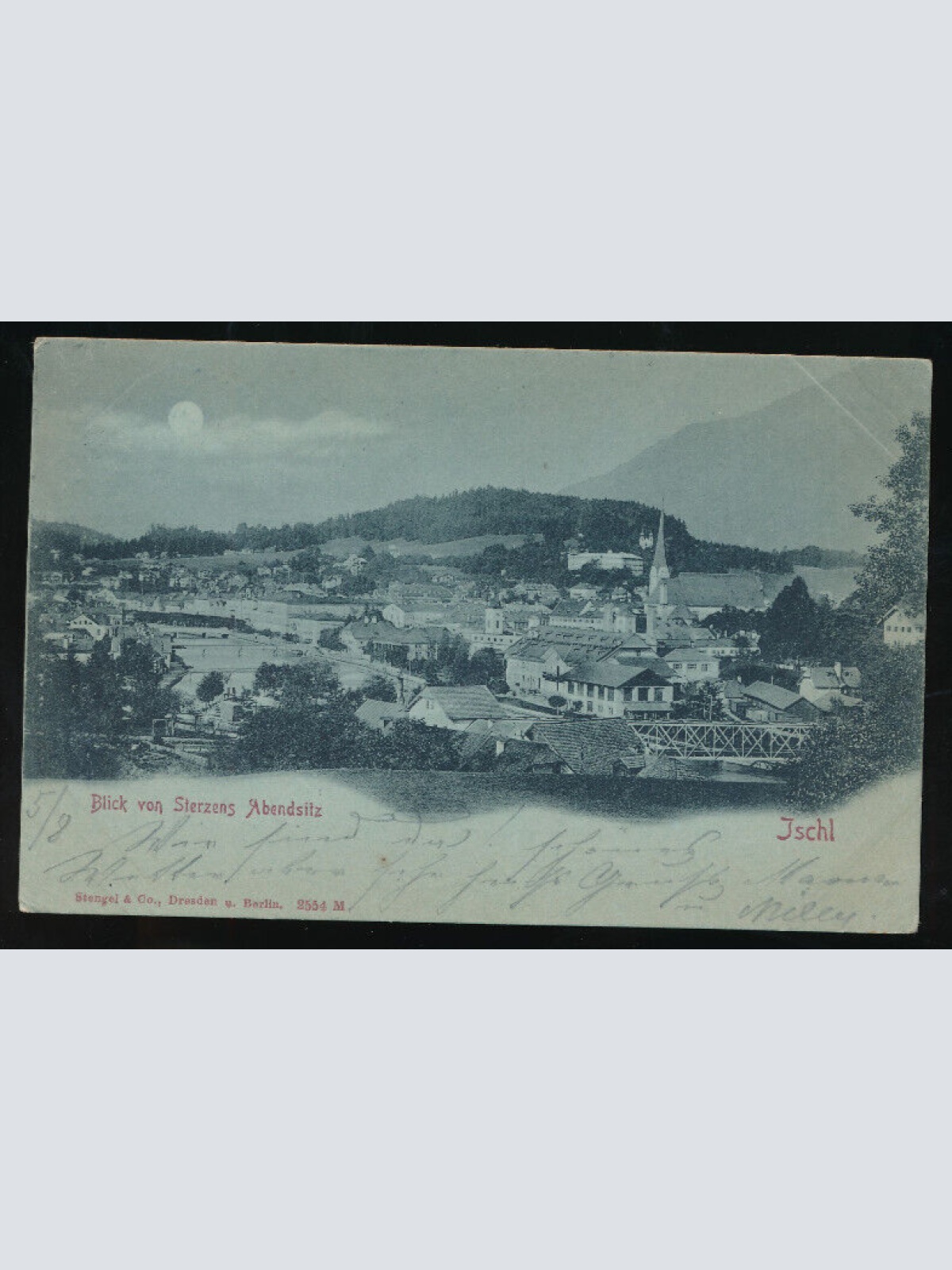 Mondschein-Karte aus Ischl Oberösterreich (1607)