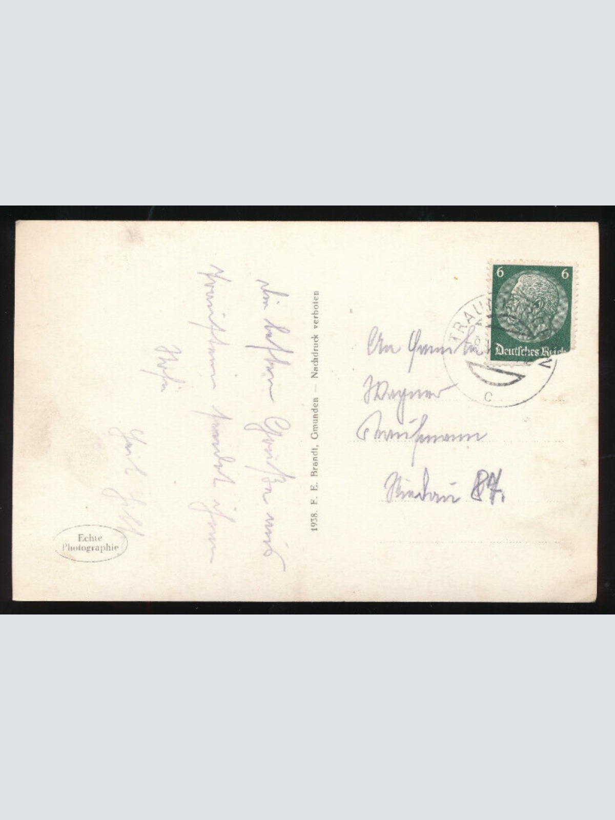 AK vom Traunsee mit Dampfer Oberösterreich (1696)