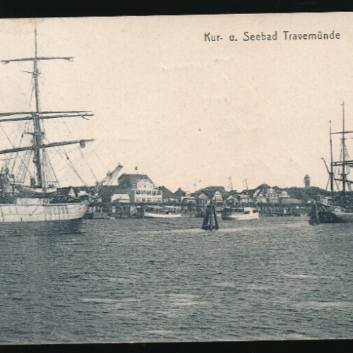 AK aus Travenmünde mit Schiffen Schleswig-Holstein (1295)