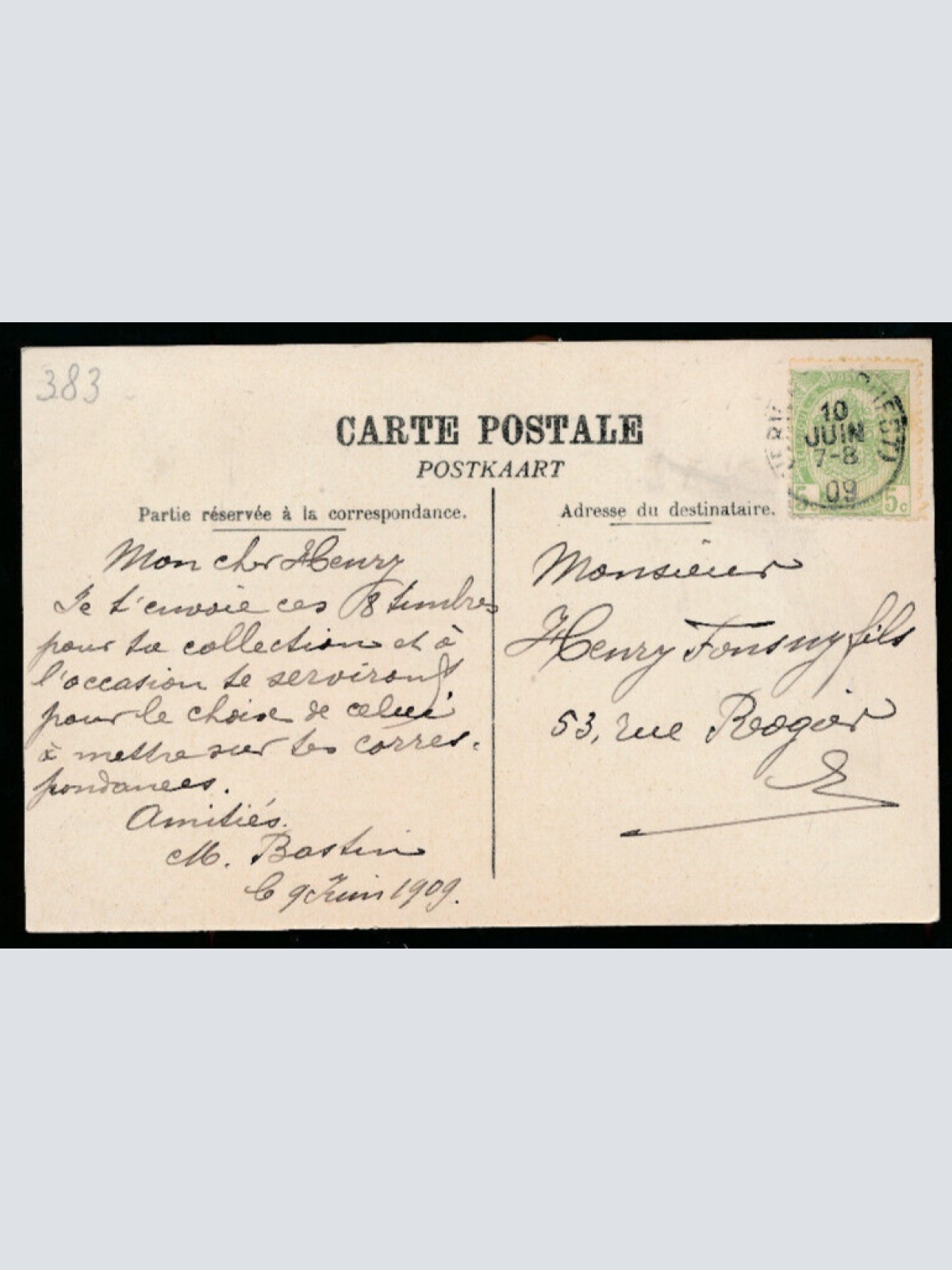 AK Briefmarkensprache Frankreich (1240)