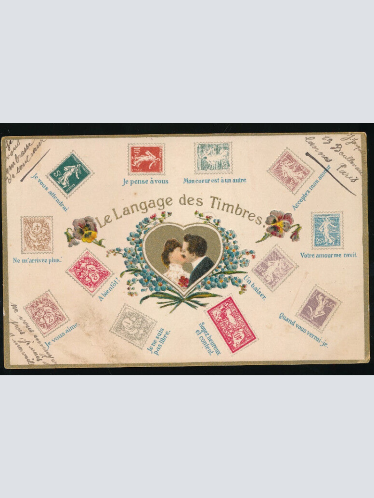 AK Briefmarkensprache Frankreich (1234)